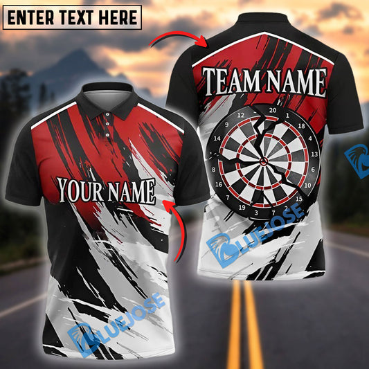 BlueJose Darts Grunge Target Strike Brush Style Personalized Name, Team Name Shirt (4 Colors)