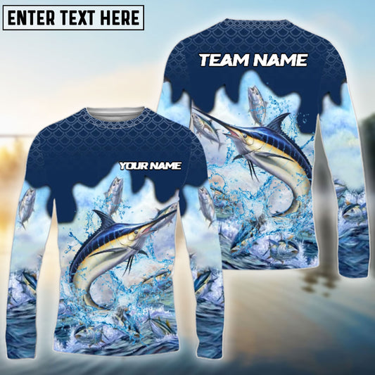 Bluejose Marlin Fishing Sea Hunt Hook Name & Team Name 3D Shirts