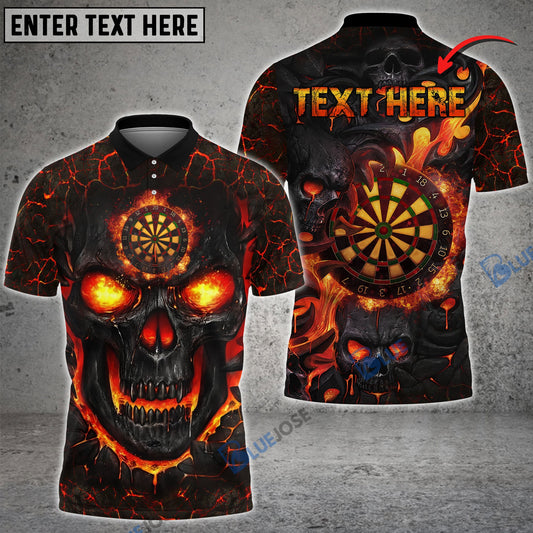 BlueJose Darts Fire Skull Personalized Name Shirt