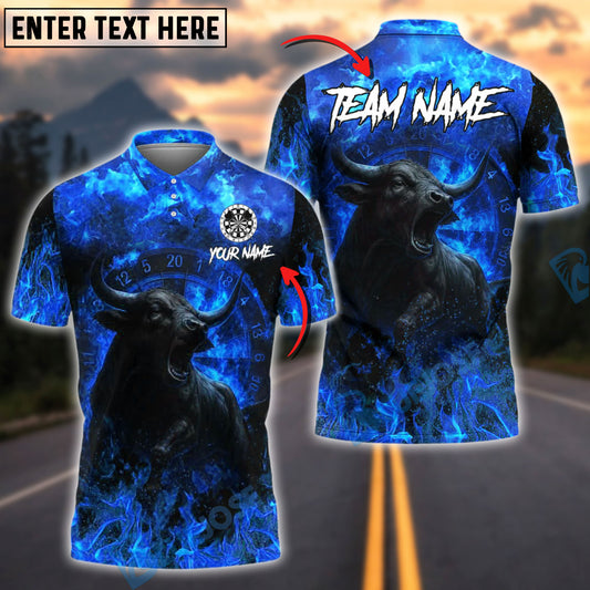 BlueJose Darts Firestorm Bullseye Personalized Name, Team Name Shirt (4 Colors)