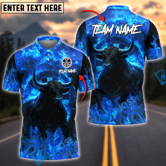 BlueJose Darts Firestorm Bullseye 2 Personalized Name, Team Name Shirt (4 Colors)