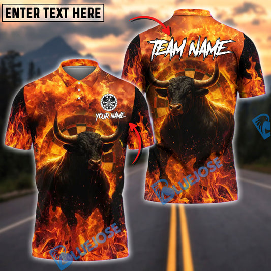 BlueJose Darts Firestorm Bullseye 2 Personalized Name, Team Name Shirt (4 Colors)