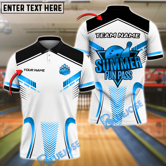 BlueJose Bowling Golden Fun Pass Customized Name, Team Name 3D Shirt (4 Colors)