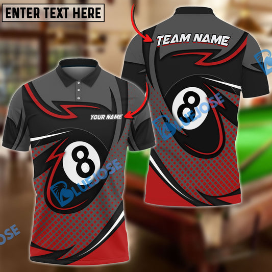 BlueJose Billiards 8 Ball Pool Personalized Name, Team Name Unisex Shirt (6 Colors)