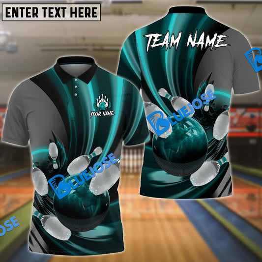 BlueJose Bowling And Pins Glass Way Multicolor Customized Name 3D Shirt (4 Colors)