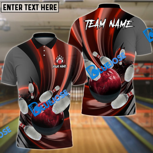 BlueJose Bowling And Pins Glass Way Multicolor Customized Name 3D Shirt (4 Colors)