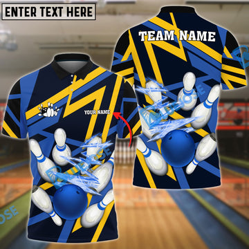 BlueJose Bowling And Pins 10000 Volt Throw Customized Name 3D Shirt For Women