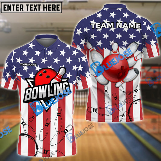 BlueJose Bowling And Pins Sport Customized Name 3D Shirt ( 6 Colors)