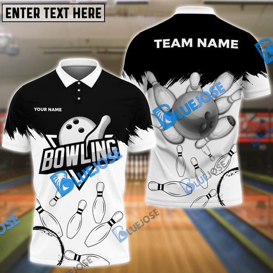 BlueJose Bowling And Pins Sport Customized Name 3D Shirt ( 6 Colors)