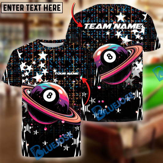 BlueJose Billiards Ball 8 Galaxy Personalized Name, Team Name Unisex Shirt
