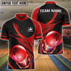 BlueJose Bowling And Pins Galaxy Pattern Customized Name, Team Name 3D Shirt (4 Colors)