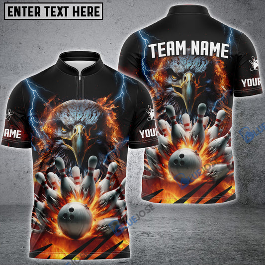 BlueJose Eagle Power Bowling And Pins Customized Name 3D Shirt