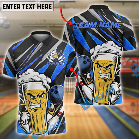 BlueJose Bowling And Pins Funny Beer Customized Name 3D Shirt (4 Colors)