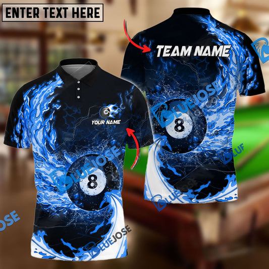 BlueJose Billiards Ball 8 Breath Of Fire Personalized Name, Team Name Unisex Shirt (6 Colors)
