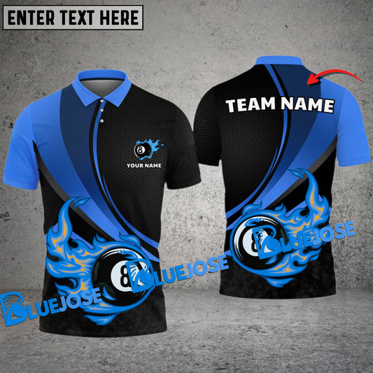 BlueJose Billiards Ball 8 Pool Personalized Name, Team Name Unisex Shirt (4 Colors)