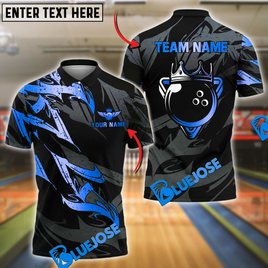 BlueJose Bowling Golden Crown Customized Name 3D Shirt (4 Colors)