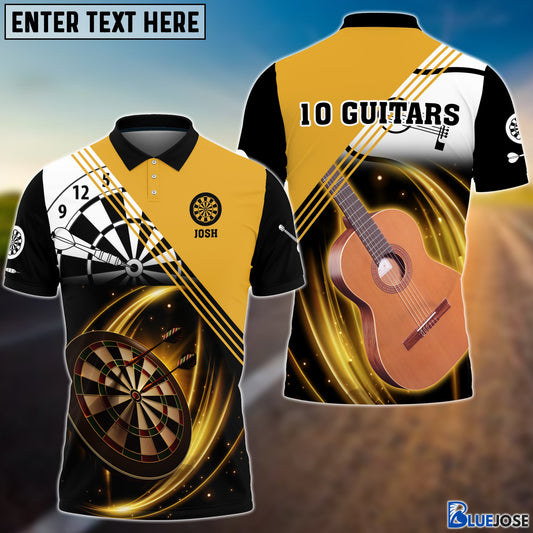 BlueJose Darts Gold Personalized Name Shirt For 10 Guitars