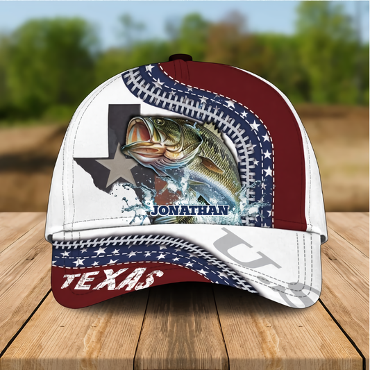 BlueJose Personalized Texas Fishing US Cap
