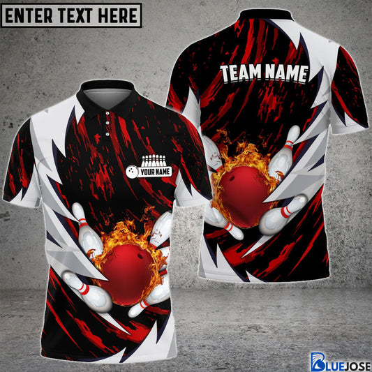 BlueJose Personalized Name Thunders Bowling And Pins Multicolor 3D Shirt