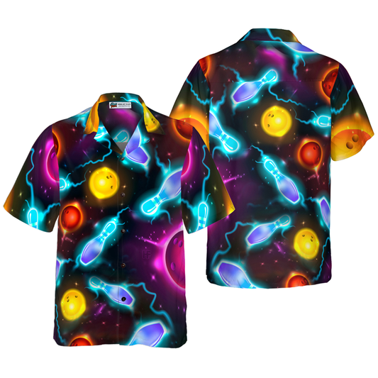 BlueJose Bowling Space Color Hawaiian Shirt