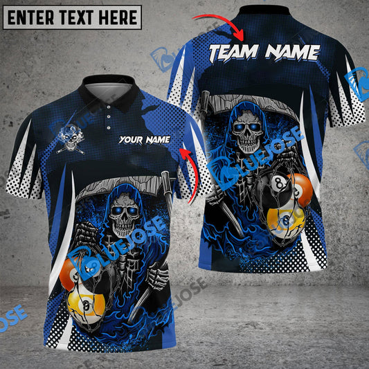 BlueJose Billiards 8 Ball & 9 Ball Death Bringer Reaper Personalized Name, Team Name Unisex Shirt (6 Colors)