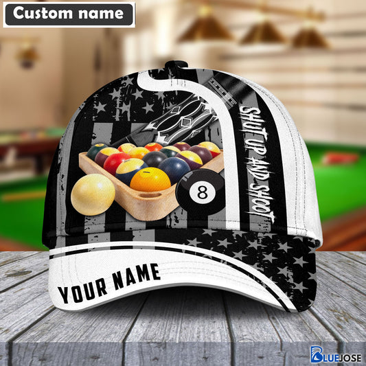 BlueJose Billiards Expertise Flag Personalized Name Cap