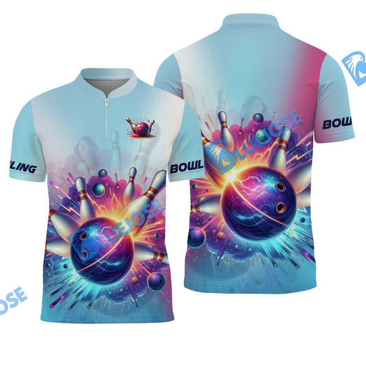 BlueJose Bowling Paint Boom Customized Name, Team Name 3D Shirt