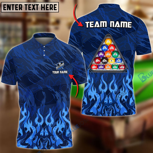 BlueJose Billiards Ball 8 Inner Flame Personalized Name, Team Name Shirt (6 Colors)