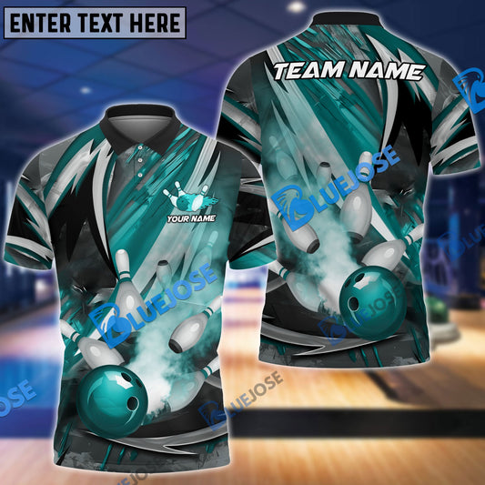 BlueJose Bowling And Pins Dejavu Drift Multicolor Customized Name 3D Shirt ( 4 Colors )