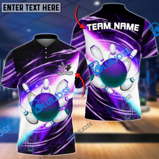 BlueJose Bowling And Pins Genki Impact Customized Name 3D Shirt (4 Colors)