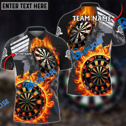 BlueJose Darts Wall Of Flame War Personalized Name, Team Name Shirt (5 Colors)