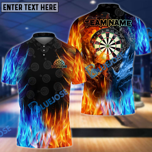 BlueJose Blue Fire Dartboard Customized Name, Team Name Unisex Shirt
