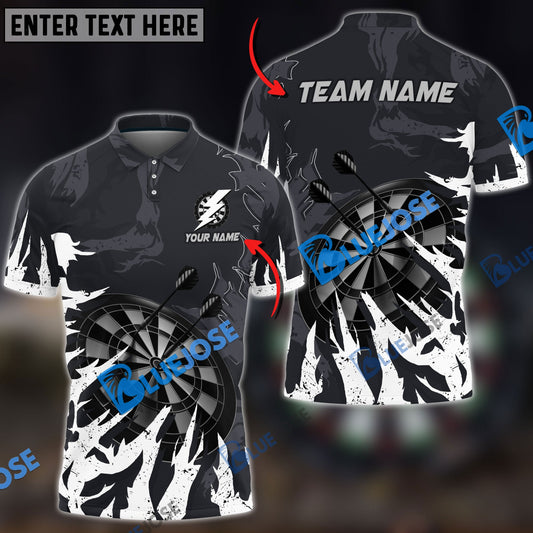 BlueJose Darts Board Lightning Graffiti Personalized Name, Team Name Shirt (6 Colors)
