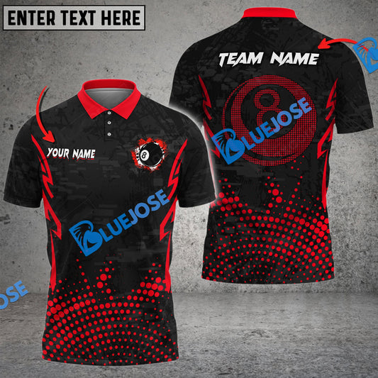 BlueJose Billiards Ball 8 Point Blank Personalized Name, Team Name Unisex Shirt (4 Colors)