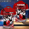 BlueJose Thunder Bowling Ball Break Pins Personalized Name and Team Name 3D Shirt (4 Colors)