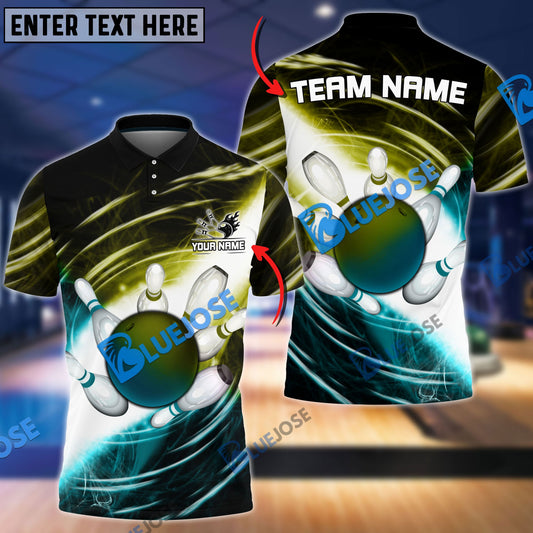 BlueJose Bowling And Pins Genki Impact Customized Name 3D Shirt (4 Colors)