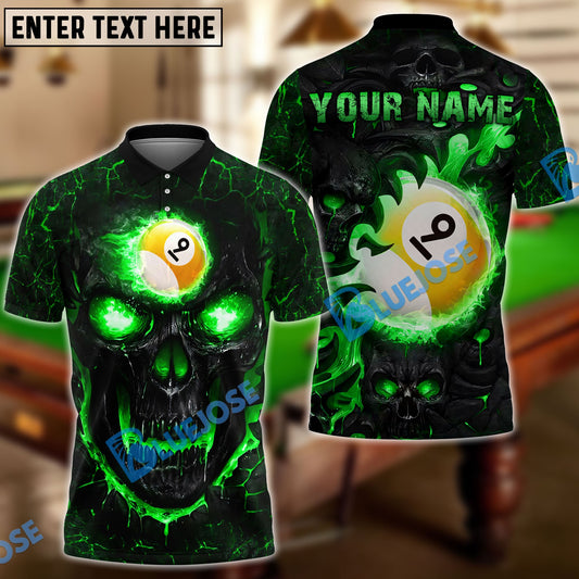 BlueJose Billiards Ball 9 Hell Flame Skull Personalized 3D Shirt (4 Colors)
