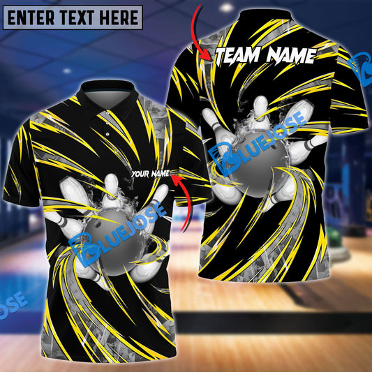 BlueJose Bowling And Pins Super Anemo Aura Customized Name 3D Shirt ( 6 Colors)