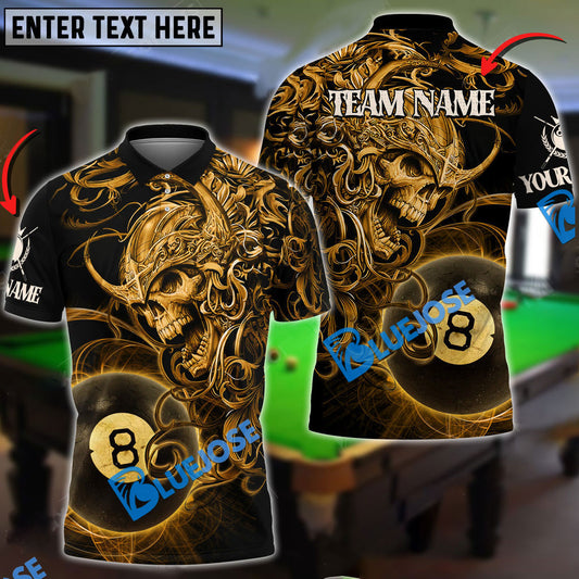 BlueJose Billiards Ball 8 Viking Skull Warrior Personalized Name, Team Name Unisex Shirt (2 Colors)