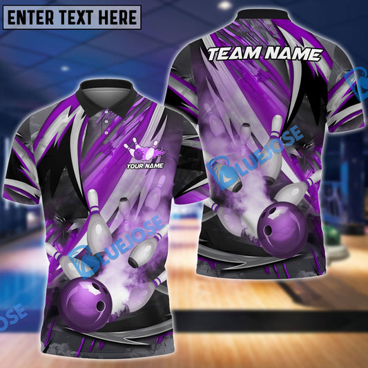 BlueJose Bowling And Pins Dejavu Drift Multicolor Customized Name 3D Shirt ( 4 Colors )