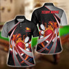 BlueJose Flame Bowling And Pins Tornado Pattern Multicolor Customized Name 3D Shirt for Women