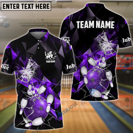BlueJose Bowling And Pins Broken Glass Mound Jubilee Customized Name 3D Shirt