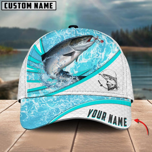 Bluejose Salmon Fishing Water Tornado Personalized Cap