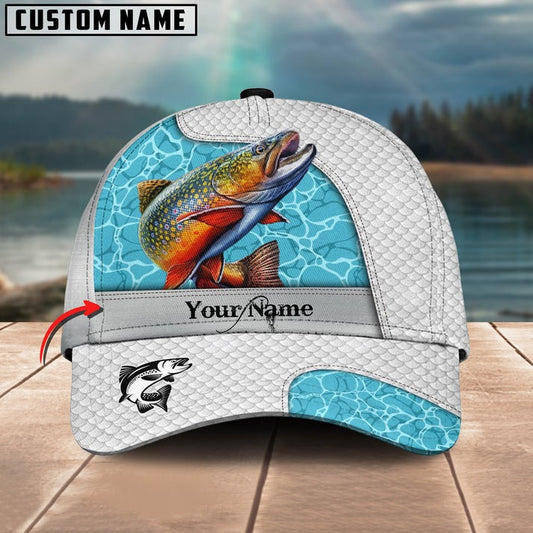 Bluejose Trout Fishing White Blue Water Sport Personalized Cap