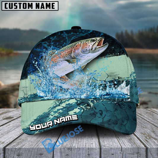 BlueJose Personalized Trout Fishing Aqua Strike Classic Cap