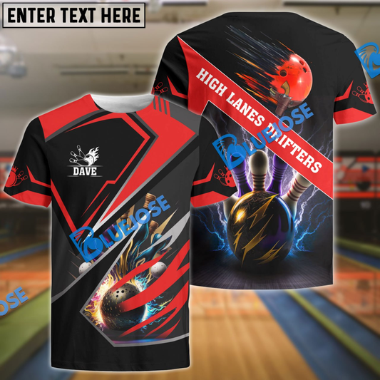 BlueJose Eagle American Flag Bowling and Pins Multicolor Personalized Name Team Name 3D Shirt for Frank