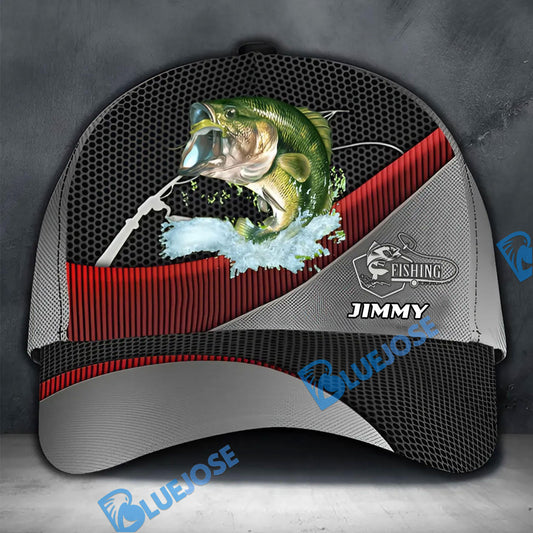 BlueJose Personalized Bass Fishing Metal Pattern Cap
