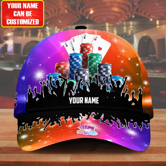 BlueJose Personalized Name Poker Color Classic Cap