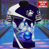 BlueJose Bowling Ball and Pins Multicolor Customized Name 3D Polo Shirt Personalized Shirts For Bowling Players