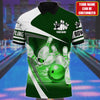 BlueJose Bowling Ball and Pins Multicolor Customized Name 3D Polo Shirt